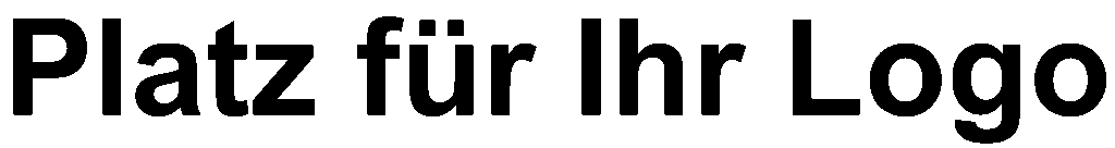 Logoplatzhalter: Schwarze Schrift auf transparentem Hintergrund mit der Aufschrift: Platz für Ihr Logo
